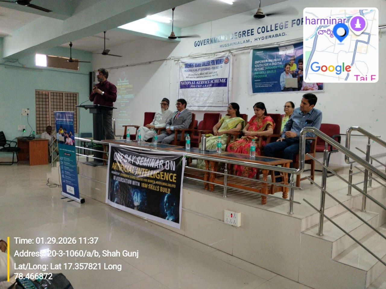 One Day Seminar on Artificial Intelligence, Govt. Degree College for Women (Hussainialam) — Addressing the Seminar