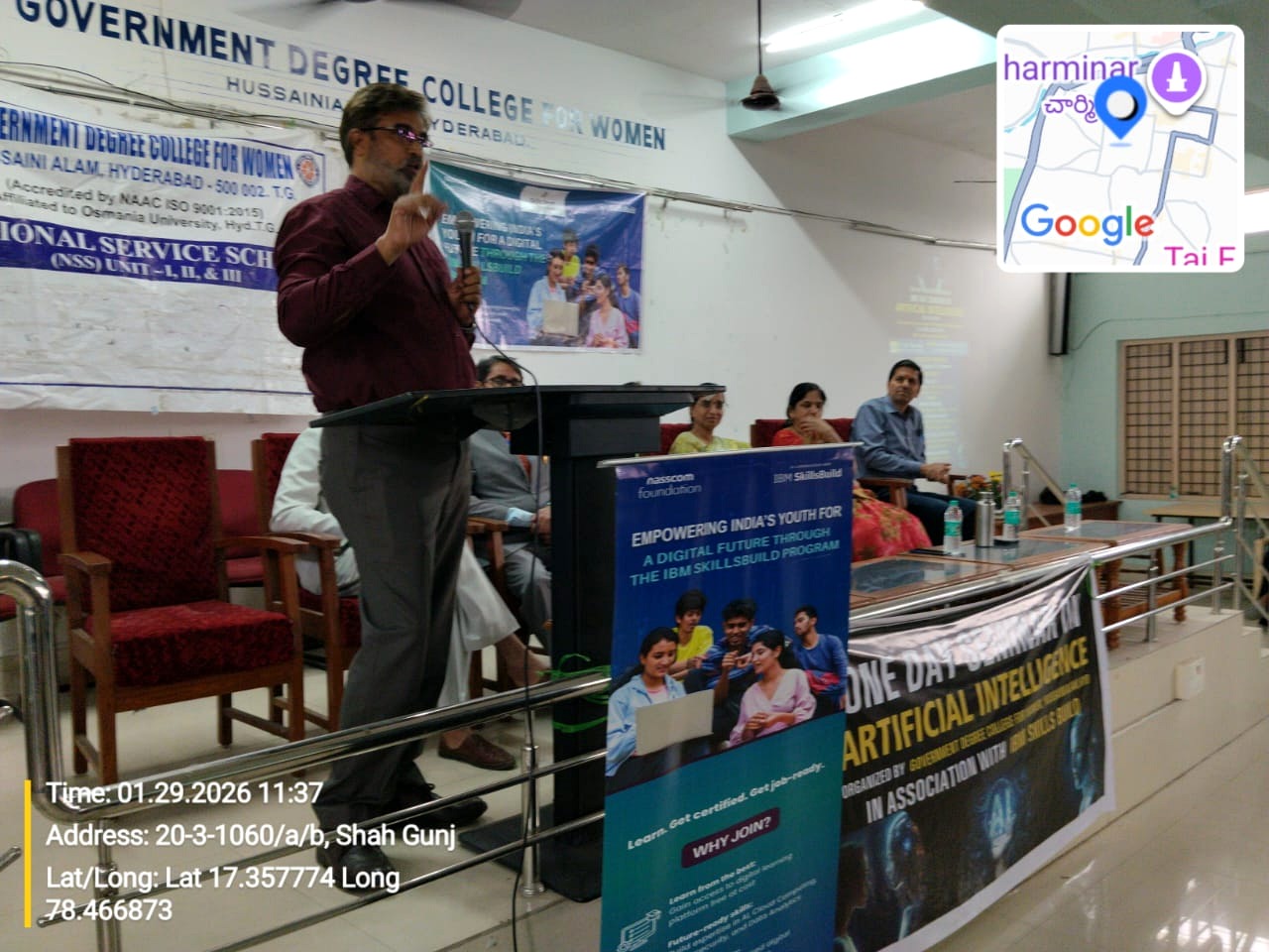 One Day Seminar on Artificial Intelligence, Govt. Degree College for Women (Hussainialam) — At the Podium